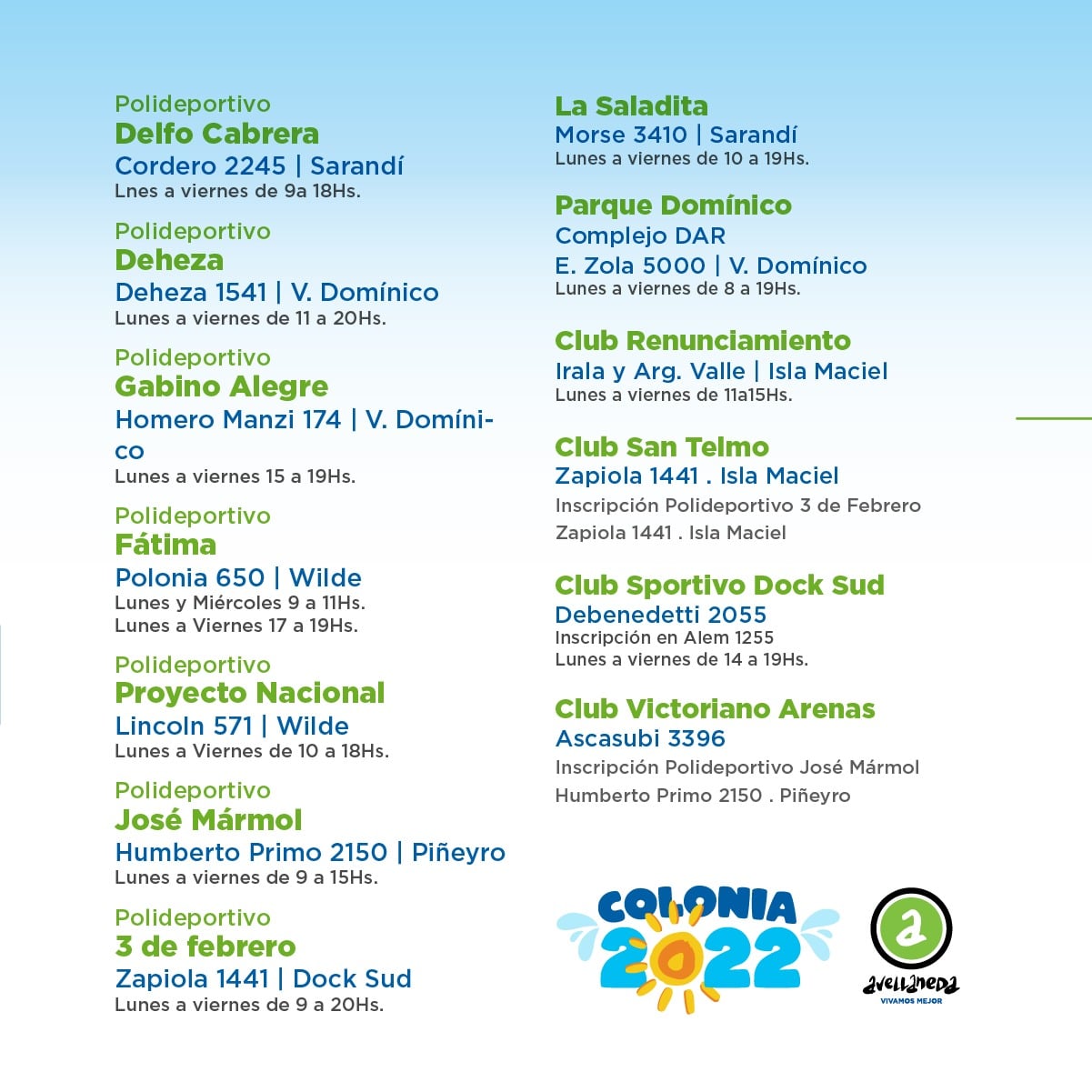 COLONIA DE VERANO 2022