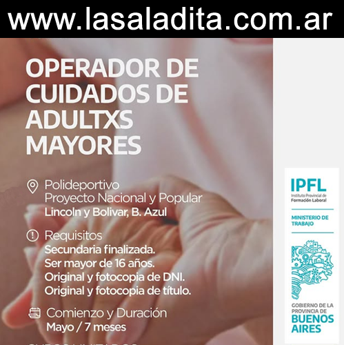 TALLER OPERADOR DE CUIDADOS DE ADULTXS MAYORES