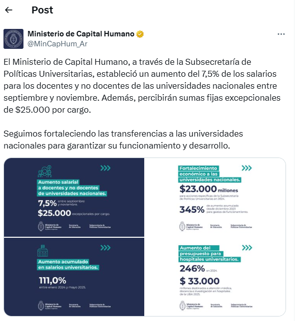 Aumento salarial Universitario