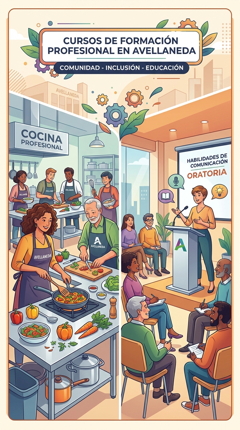 Cursos gratuitos de Cocina y Oratoria en Avellaneda con certificación oficial